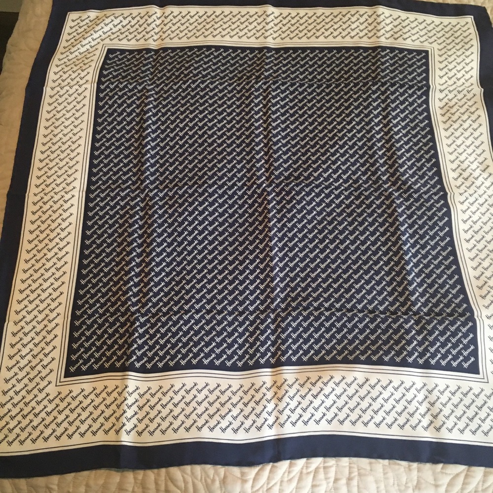 💙NEW Vintage Authentic Harrods Silk Scarf